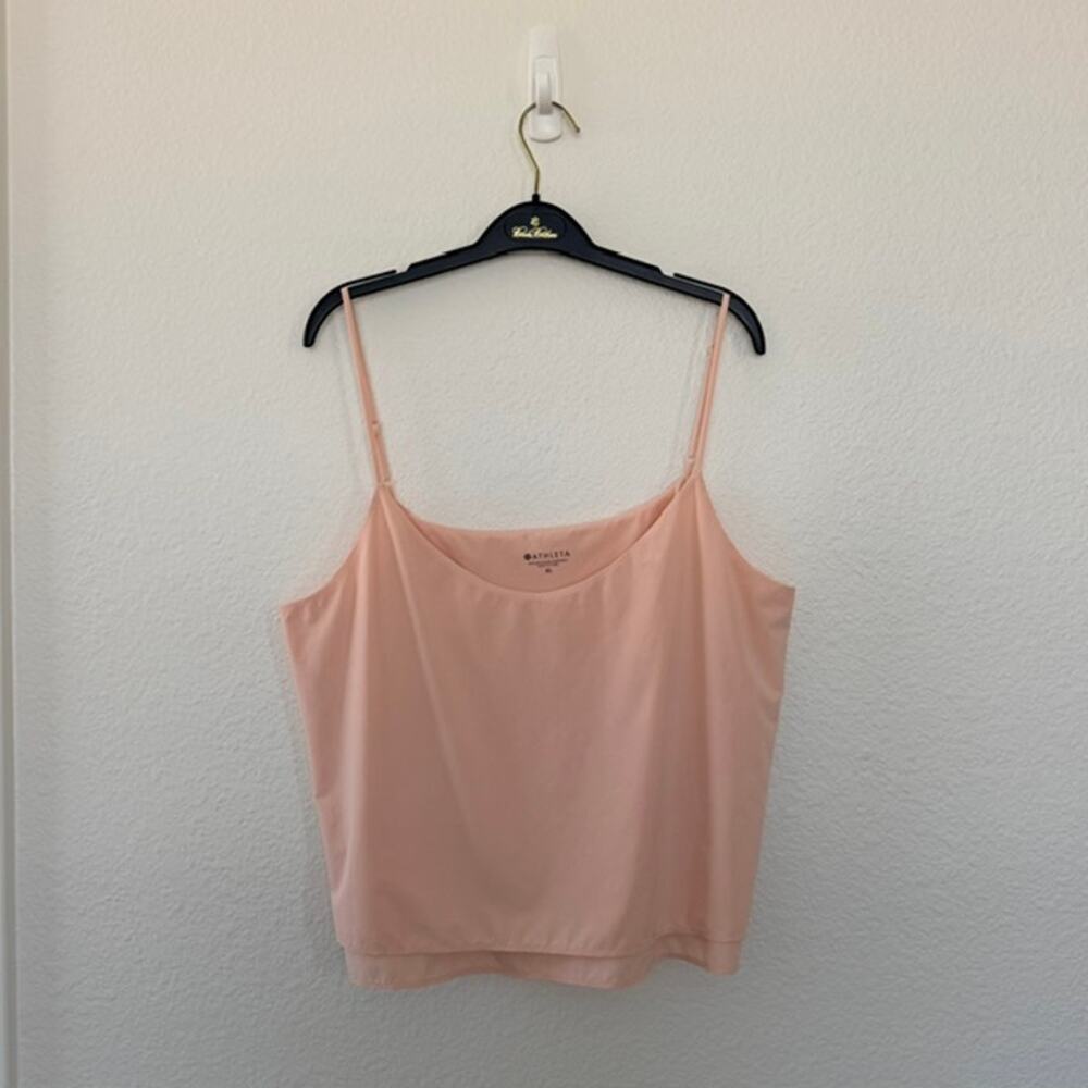 Athleta Layered Scoop Neck Camisole Neutral Pale Pink Strappy Women's XL
